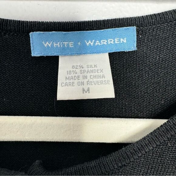 White Warren silk blend cardigan size medium - Picture 3 of 5